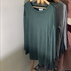 Green Crew Neck Sweater Shirt